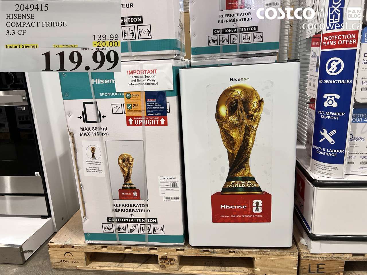 2049415 HISENSE COMPACT FRIDGE 3.3 CF ($20.00 INSTANT SAVINGS EXPIRES ON 2026-06-17) $119.99
