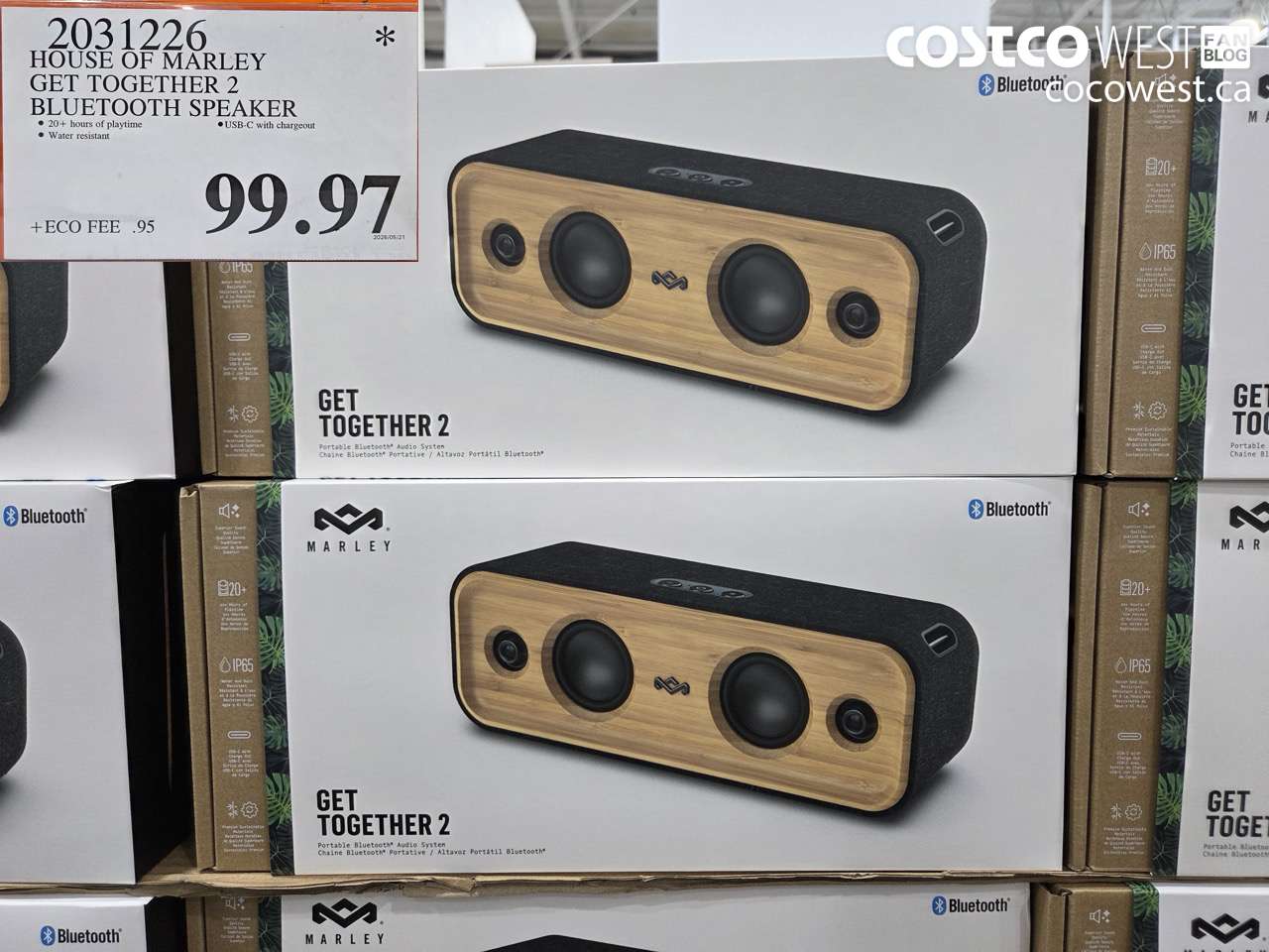 2031226 HOUSE OF MARLEY GET TOGETHER 2 BLUETOOTH SPEAKER $99.97