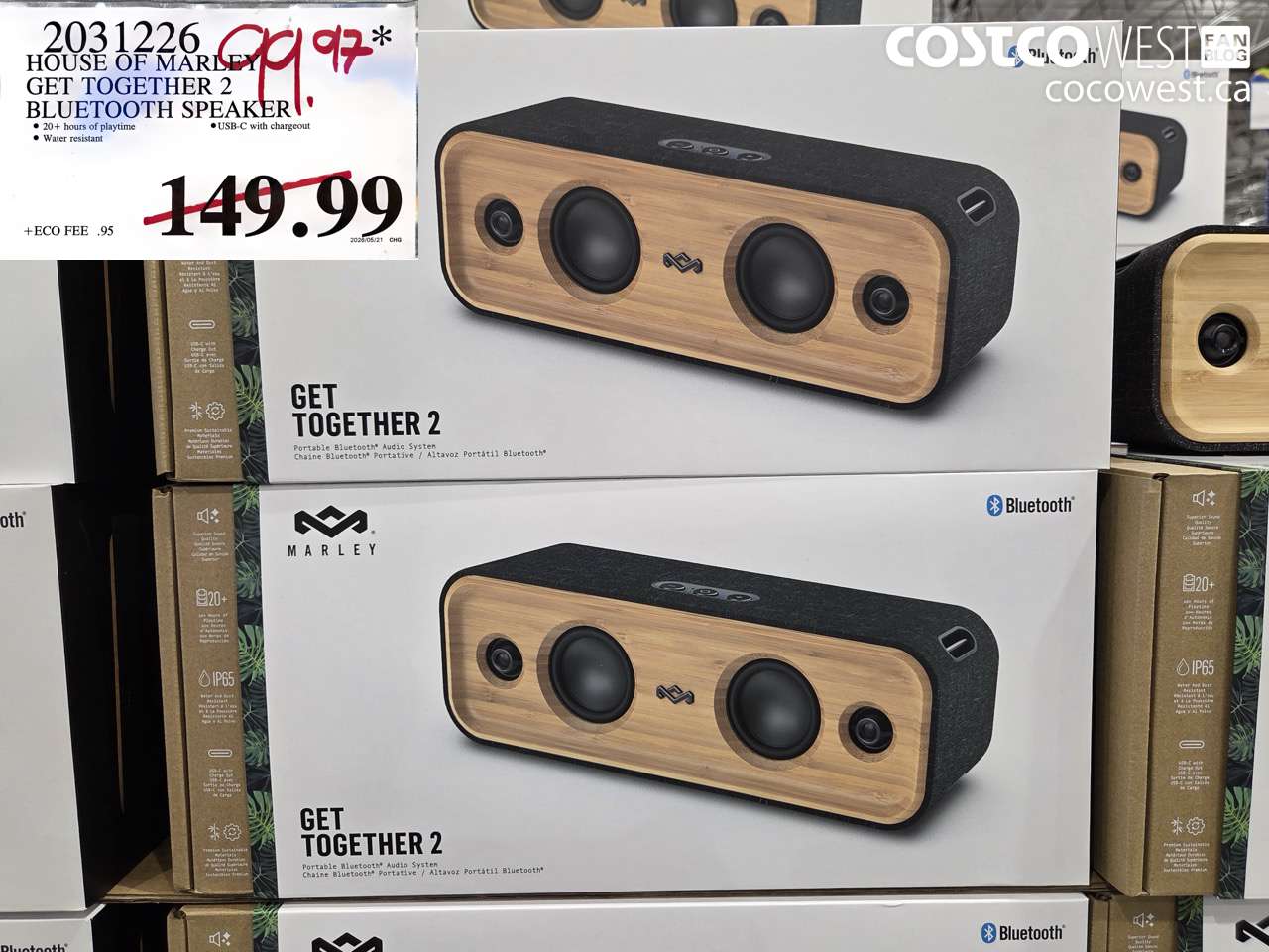 2031226 HOUSE OF MARLEY GET TOGETHER 2 BLUETOOTH SPEAKER $99.97
