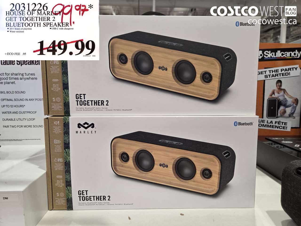 2031226 HOUSE OF MARLEY GET TOGETHER 2 BLUETOOTH SPEAKER $99.97