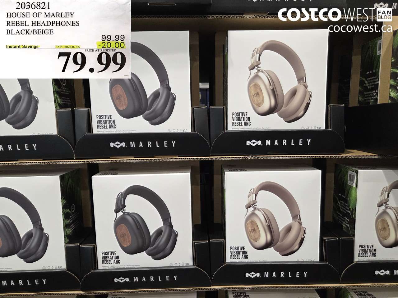 2036821 HOUSE OF MARLEY REBEL HEADPHONES BLACK/BEIGE ($20.00 INSTANT SAVINGS EXPIRES ON 2026-07-05) $79.99