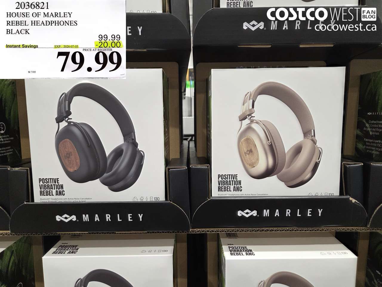 2036821 HOUSE OF MARLEY REBEL HEADPHONES BLACK ($20.00 INSTANT SAVINGS EXPIRES ON 2026-07-05) $79.99