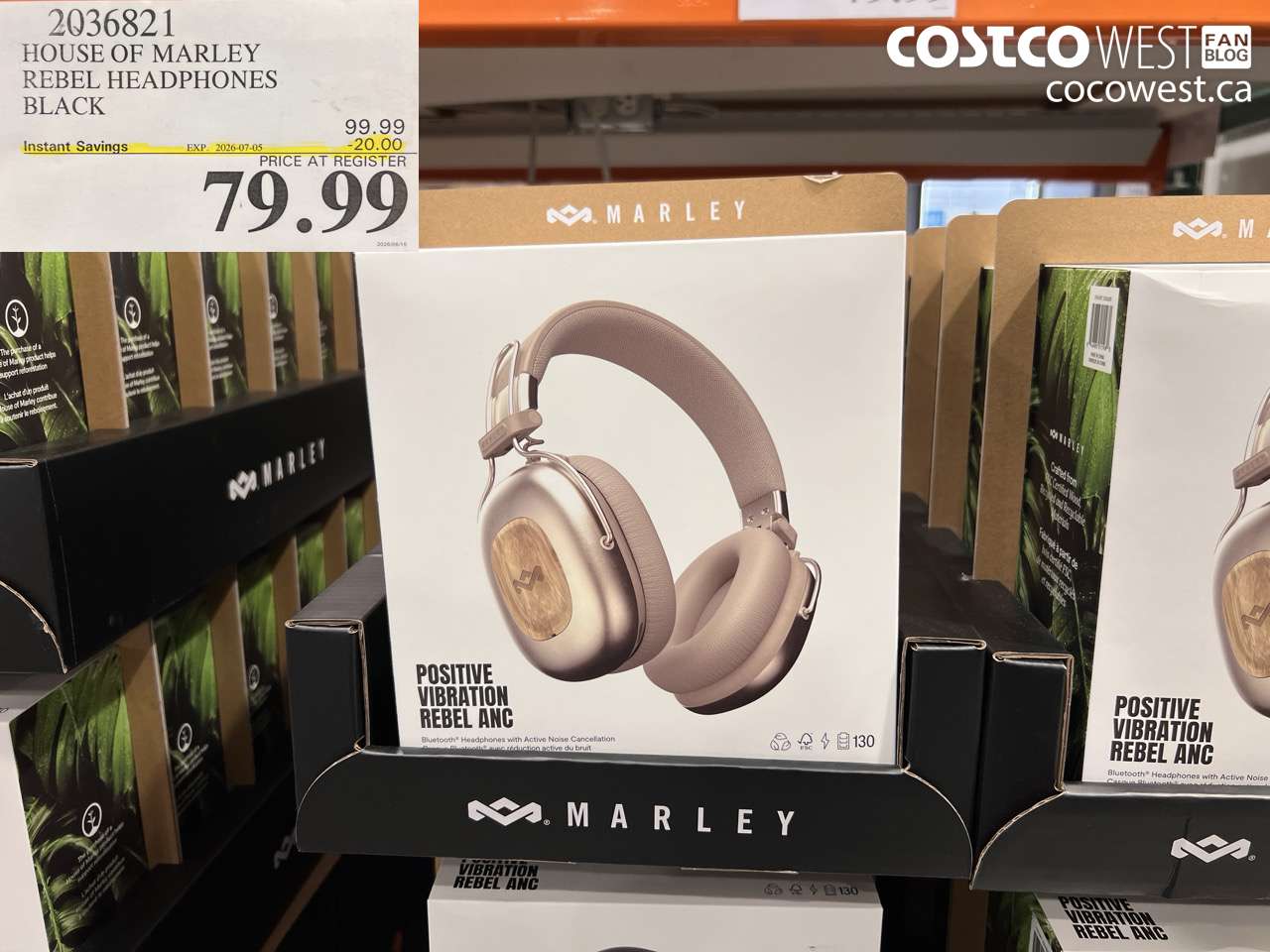 2036821 HOUSE OF MARLEY REBEL HEADPHONES BLACK ($20.00 INSTANT SAVINGS EXPIRES ON 2026-07-05) $79.99