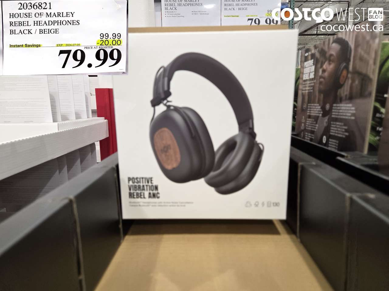 2036821 HOUSE OF MARLEY REBEL HEADPHONES BLACK / BEIGE ($20.00 INSTANT SAVINGS EXPIRES ON 2026-07-05) $79.99