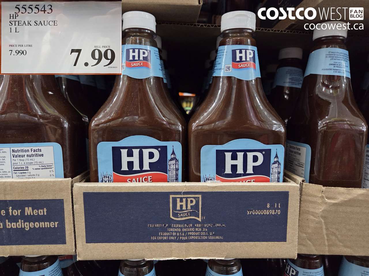 555543 HP STEAK SAUCE 1 L $7.99