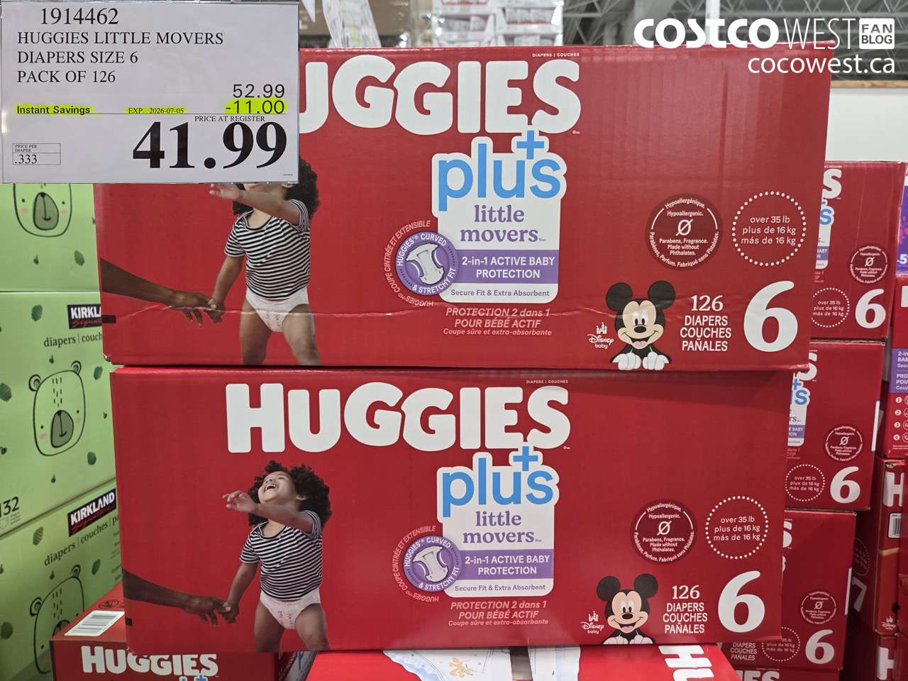 1914462 HUGGIES LITTLE MOVERS DIAPERS SIZE 6 PACK OF 126 ($11.00 INSTANT SAVINGS EXPIRES ON 2026-07-05) $41.99