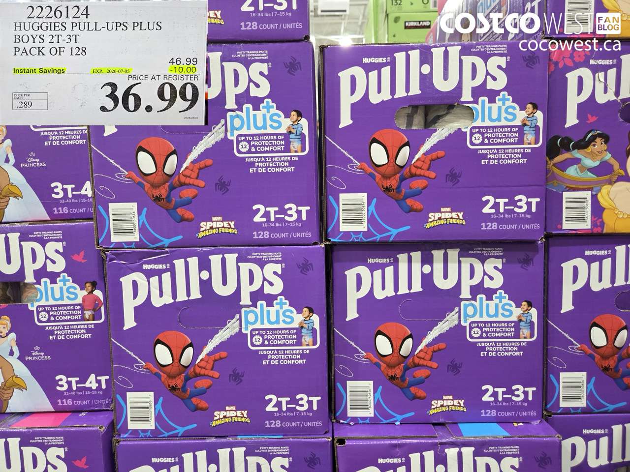 2226124 HUGGIES PULL-UPS PLUS BOYS 2T-3T PACK OF 128 ($10.00 INSTANT SAVINGS EXPIRES ON 2026-07-05) $36.99