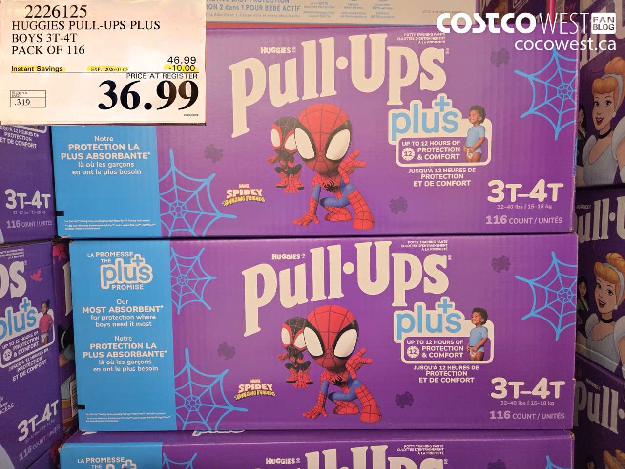 2226125 HUGGIES PULL-UPS PLUS BOYS 3T-4T PACK OF 116 ($10.00 INSTANT SAVINGS EXPIRES ON 2026-07-05) $36.99