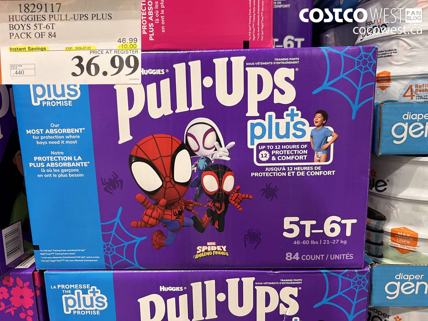 1829117 HUGGIES PULL-UPS PLUS BOYS 5T-6T PACK OF 84 ($10.00 INSTANT SAVINGS EXPIRES ON 2026-07-05) $36.99