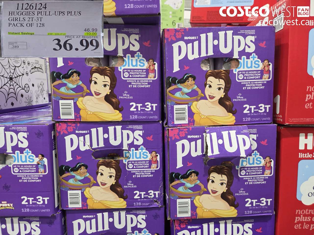 1126124 HUGGIES PULL-UPS PLUS GIRLS 2T-3T PACK OF 128 ($10.00 INSTANT SAVINGS EXPIRES ON 2026-07-05) $36.99