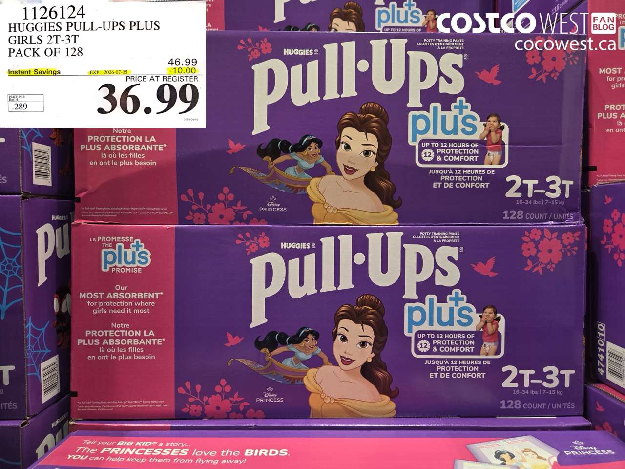 1126124 HUGGIES PULL-UPS PLUS GIRLS 2T-3T PACK OF 128 ($10.00 INSTANT SAVINGS EXPIRES ON 2026-07-05) $36.99
