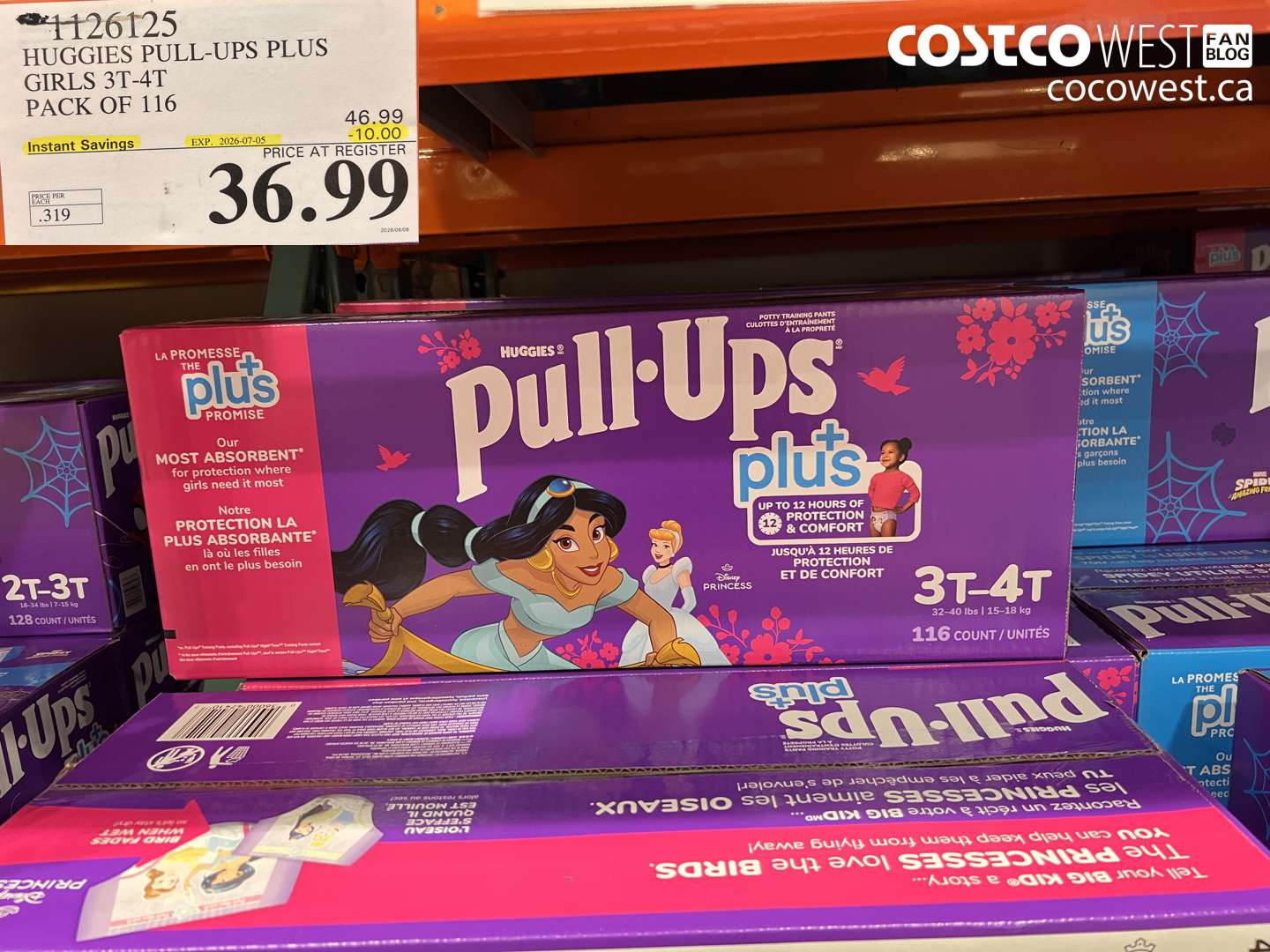 1126125 HUGGIES PULL-UPS PLUS GIRLS 3T-4T PACK OF 116 ($10.00 INSTANT SAVINGS EXPIRES ON 2026-07-05) $36.99