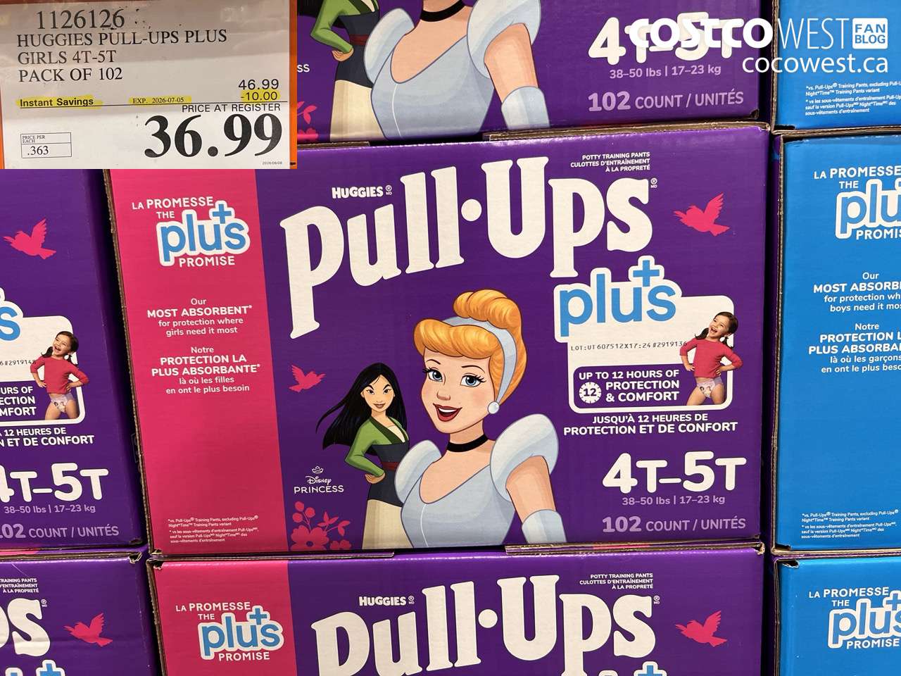 1126126 HUGGIES PULL-UPS PLUS GIRLS 4T-5T PACK OF 102 ($10.00 INSTANT SAVINGS EXPIRES ON 2026-07-05) $36.99