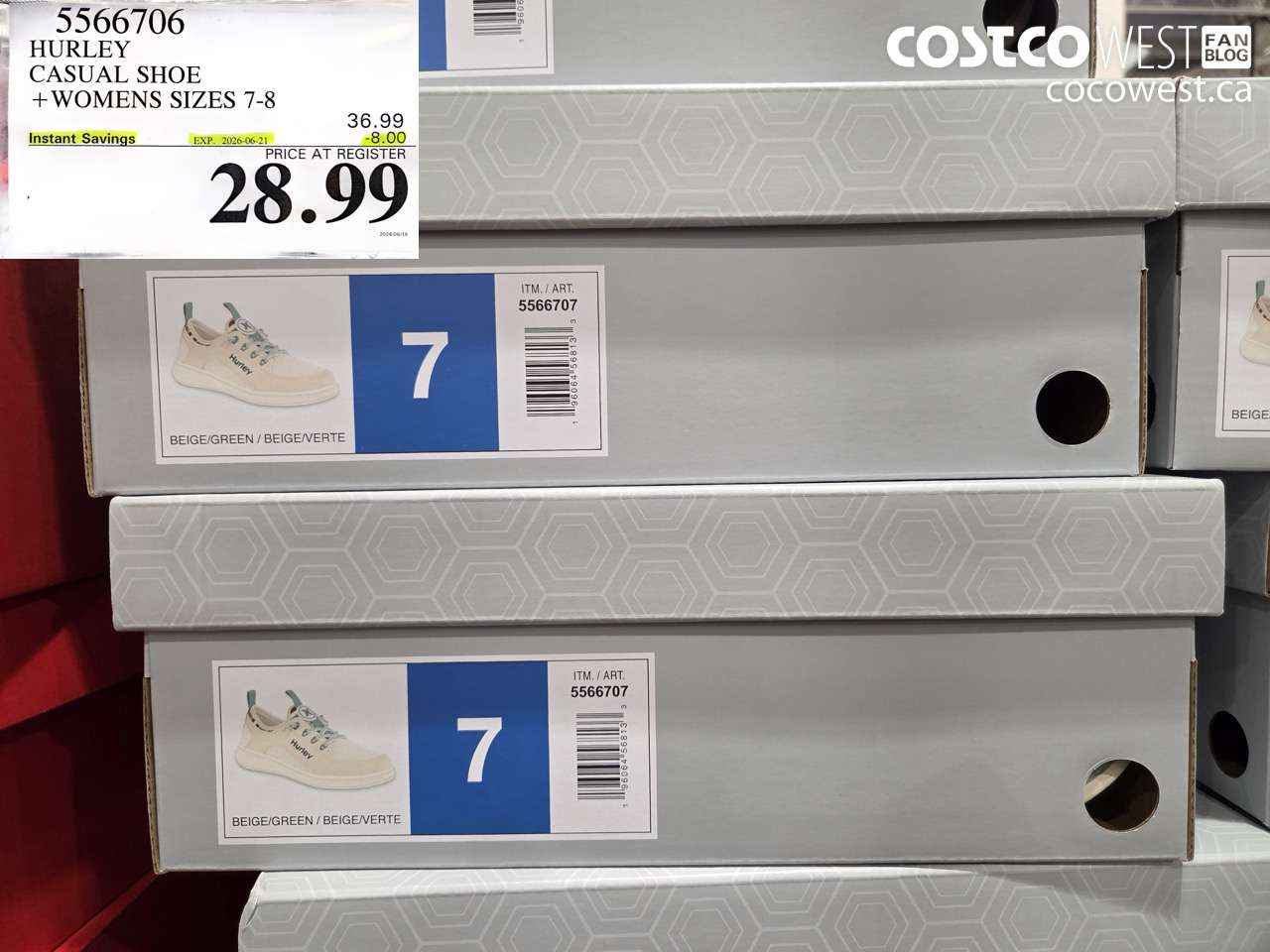 5566706 HURLEY CASUAL SHOE + WOMENS SIZES 7-8 ($8.00 INSTANT SAVINGS EXPIRES ON 2026-06-21) $28.99