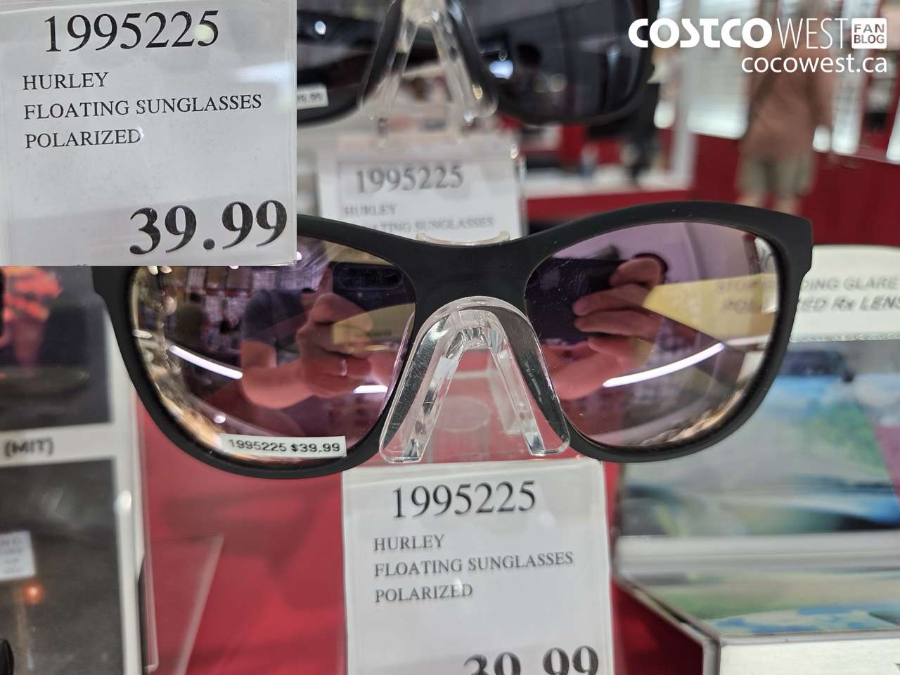 1995225 HURLEY FLOATING SUNGLASSES POLARIZED $39.99