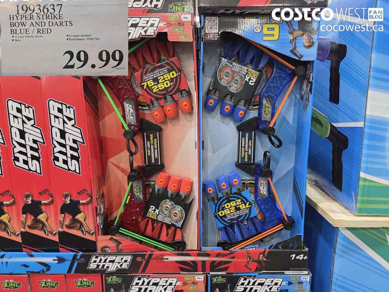1993637 HYPER STRIKE BOW AND DARTS BLUE / RED $29.99