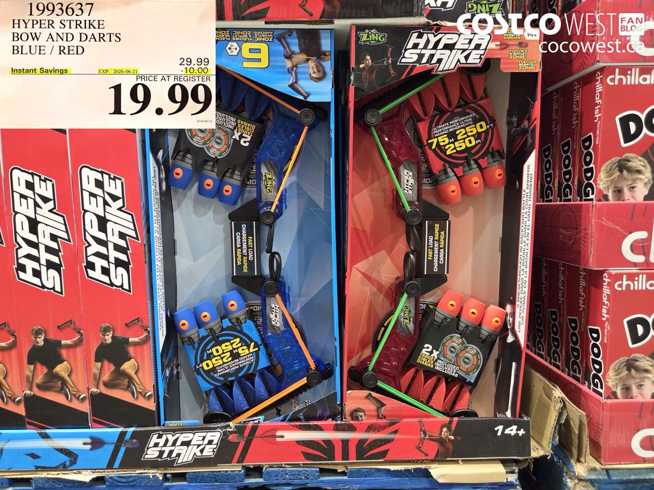 1993637 HYPER STRIKE BOW AND DARTS BLUE / RED ($10.00 INSTANT SAVINGS EXPIRES ON 2026-06-21) $19.99