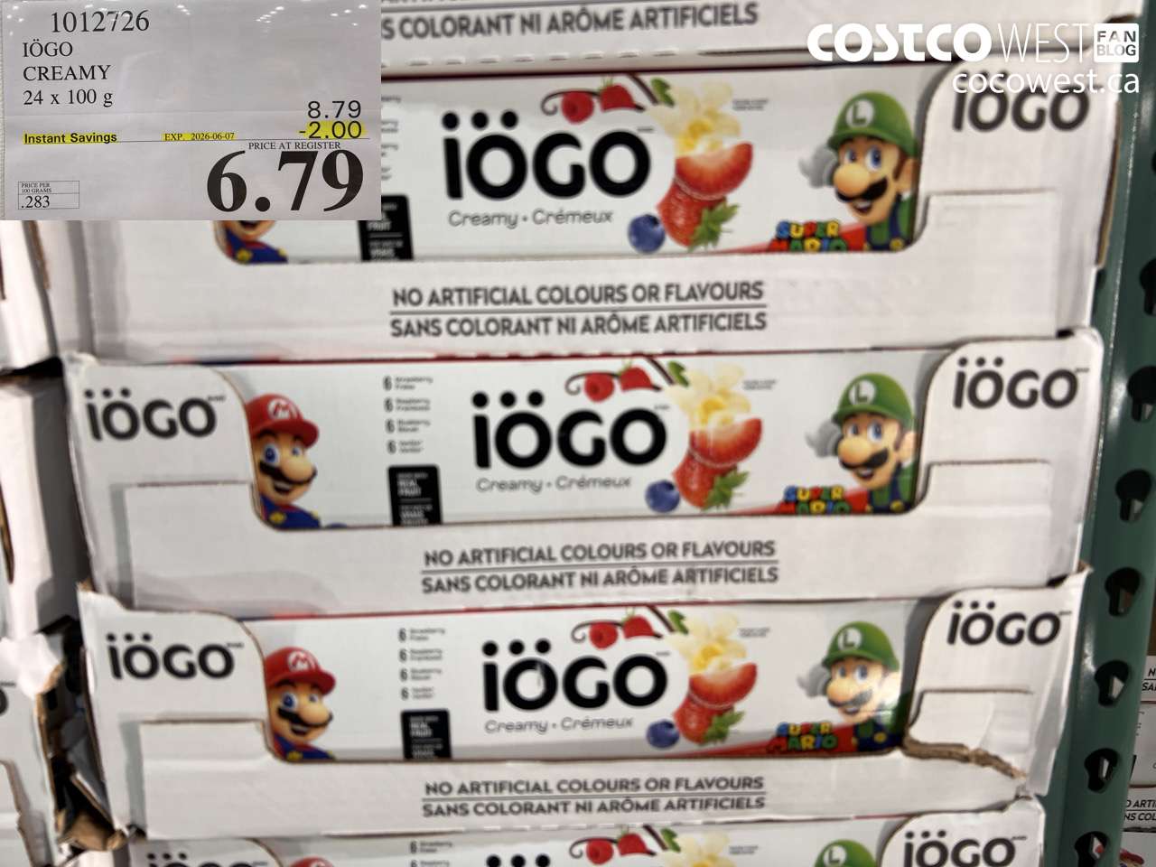 1012726 IÖGO CREAMY 24 X 100 G ($2.00 INSTANT SAVINGS EXPIRES ON 2026-06-07) $6.79