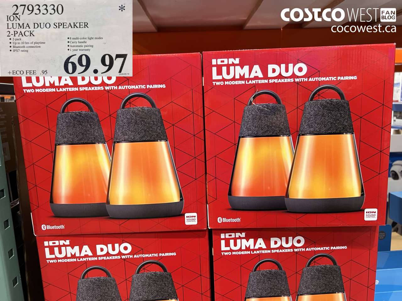 2793330 ION LUMA DUO SPEAKER 2-PACK $69.97