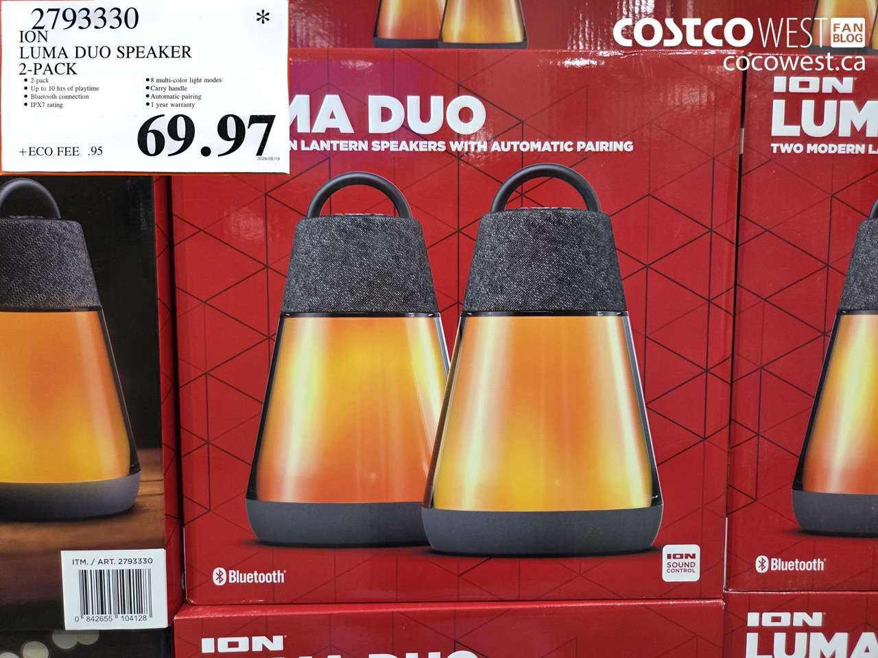 2793330 ION LUMA DUO SPEAKER 2-PACK $69.97