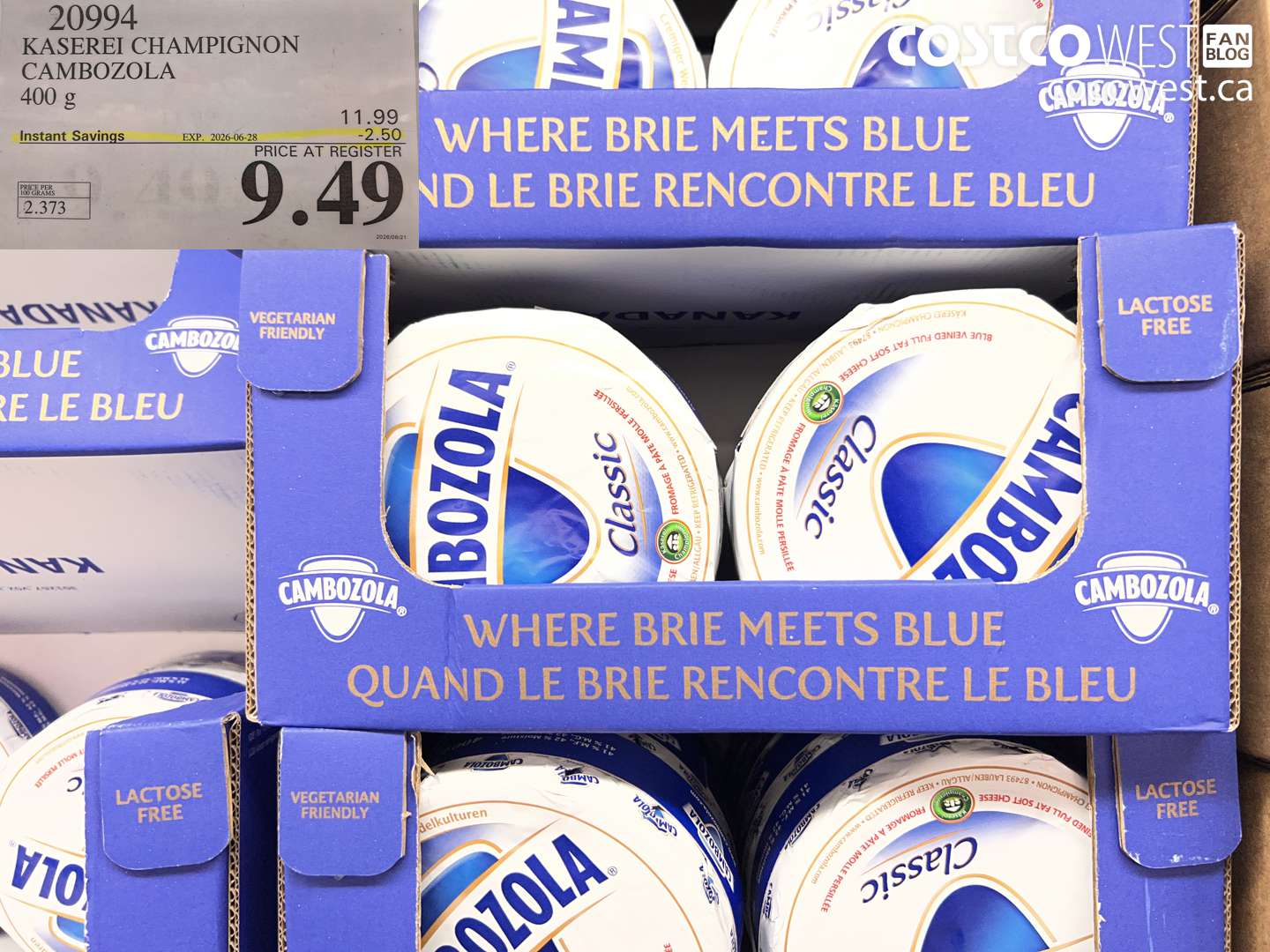 20994 KASEREI CHAMPIGNON CAMBOZOLA 400 G ($2.50 INSTANT SAVINGS EXPIRES ON 2026-06-28) $9.49