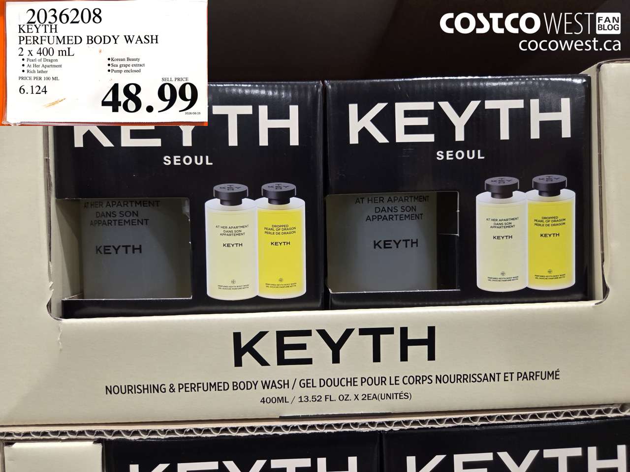 2036208 KEYTH PERFUMED BODY WASH 2 X 400 ML $48.99