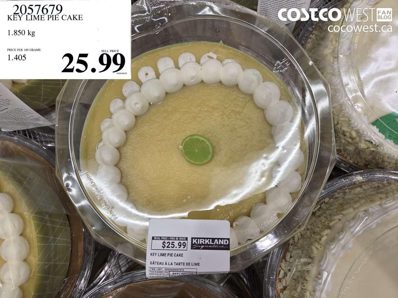 2057679 KEY LIME PIE CAKE 1.850 KG $25.99