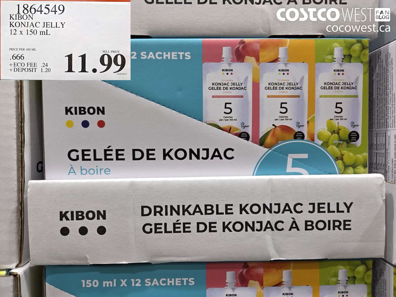 1864549 KIBON KONJAC JELLY 12 X 150ML $11.89