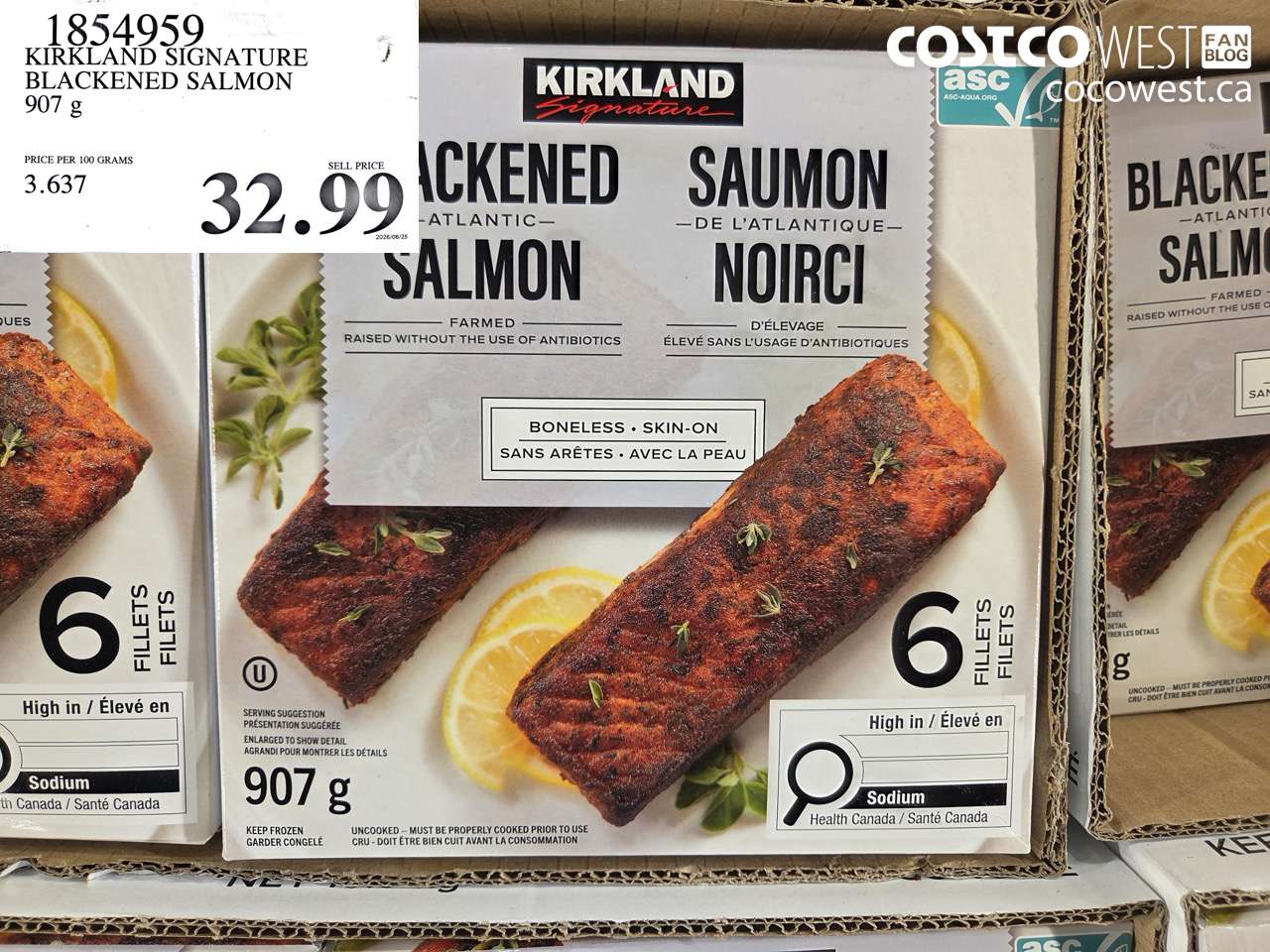1854959 KIRKLAND SIGNATURE BLACKENED SALMON 907 G $32.99