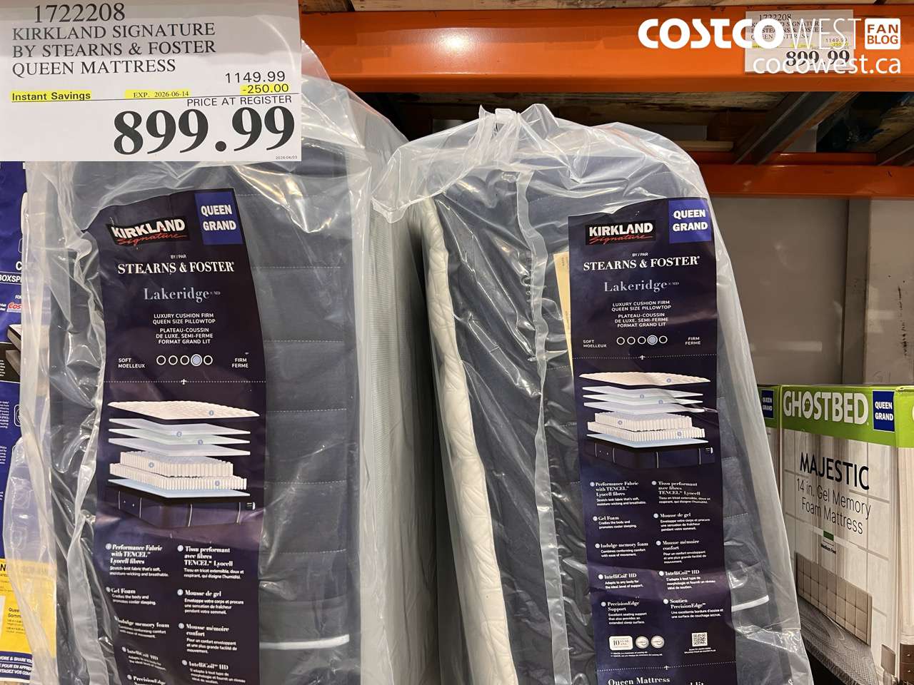 1722208 KIRKLAND SIGNATURE BY STEARNS & FOSTER QUEEN MATTRESS ($250.00 INSTANT SAVINGS EXPIRES ON 2026-06-14) $899.99