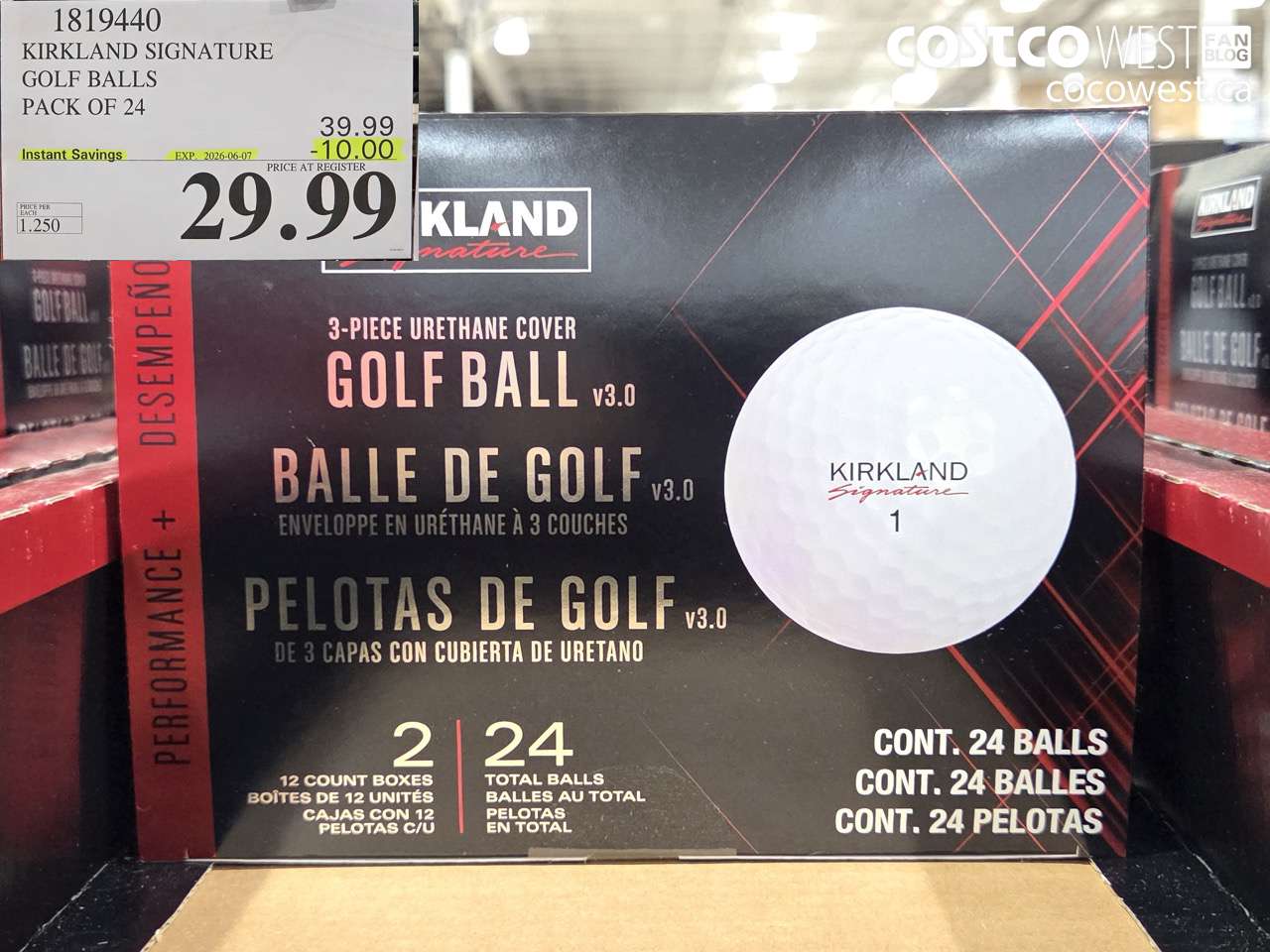 1819440 KIRKLAND SIGNATURE GOLF BALLS PACK OF 24 ($10.00 INSTANT SAVINGS EXPIRES ON 2026-06-07) $29.99