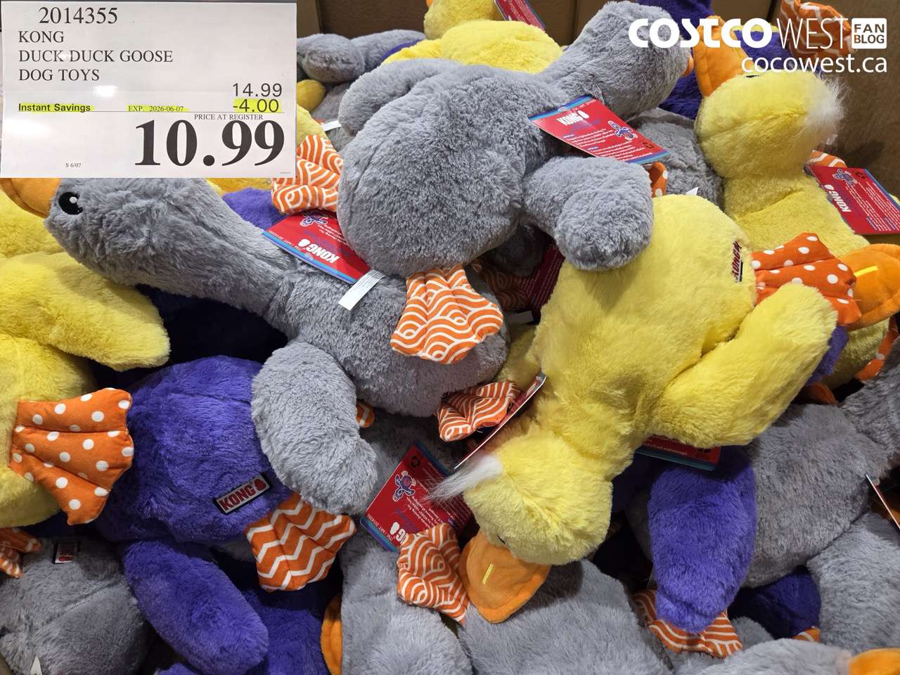 2014355 KONG DUCK DUCK GOOSE DOG TOYS ($4.00 INSTANT SAVINGS EXPIRES ON 2026-06-07) $10.99