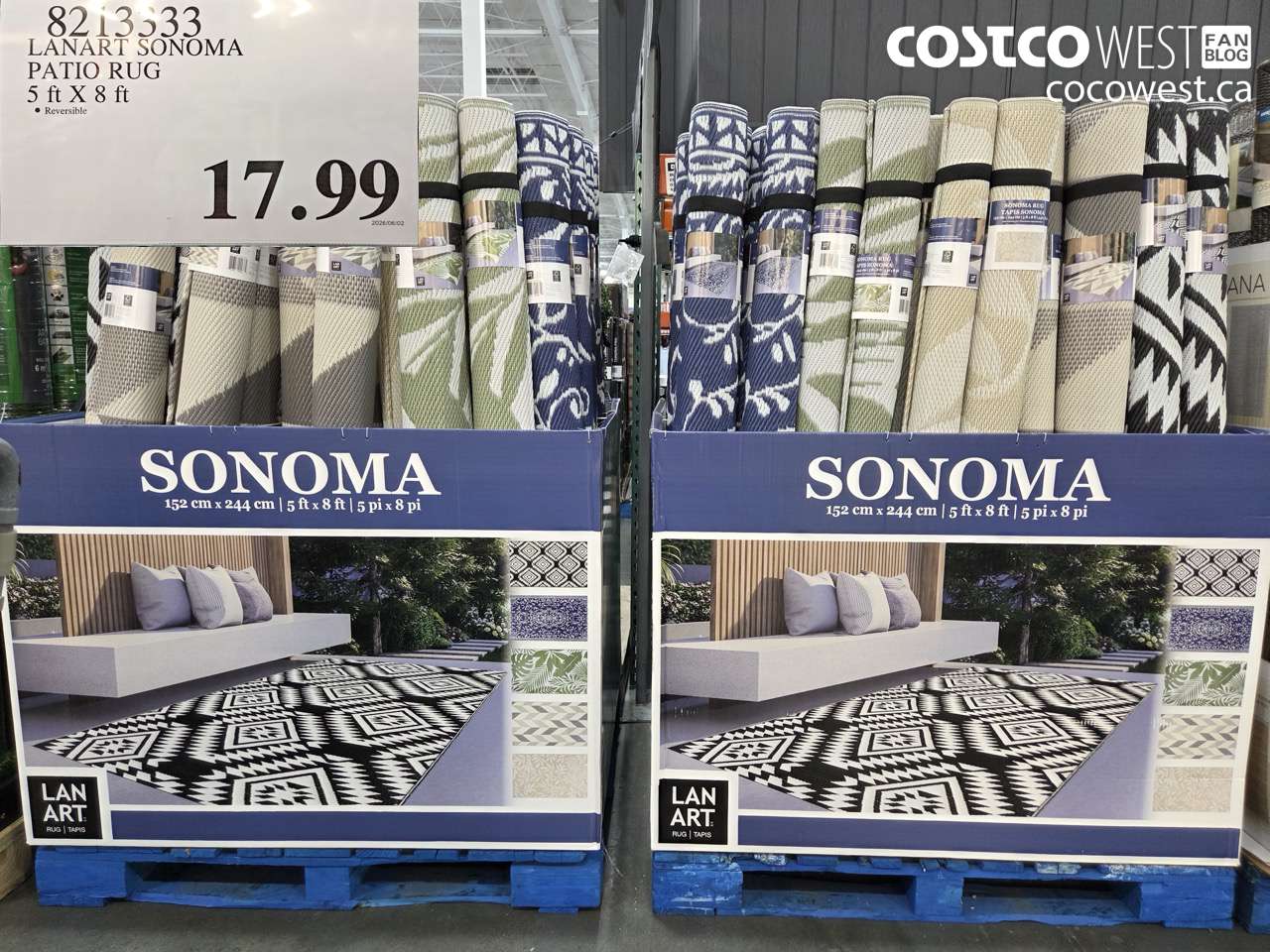 8213333 LANART SONOMA PATIO RUG 5 FT X 8 FT $17.99