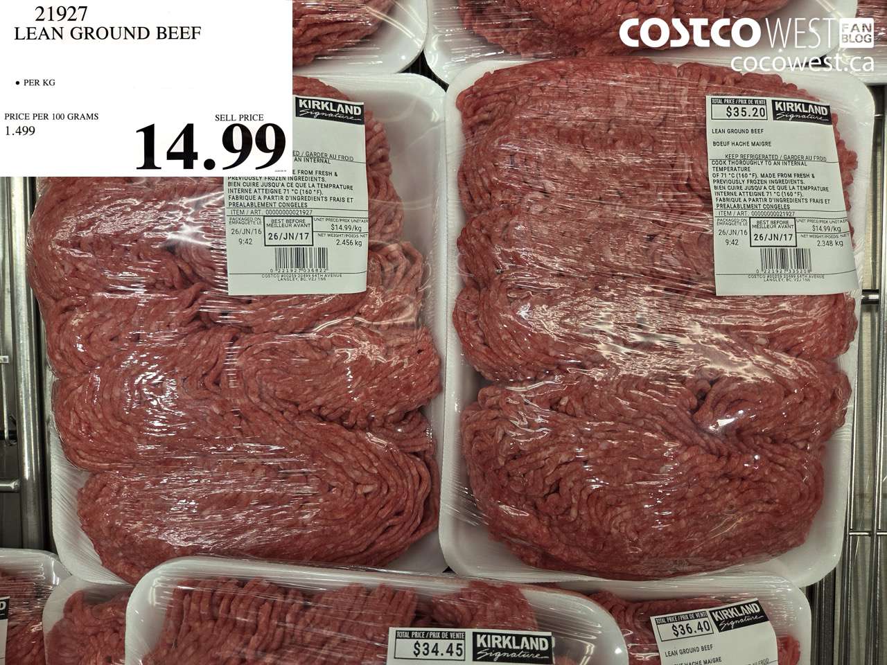 21927 LEAN GROUND BEEF $14.99