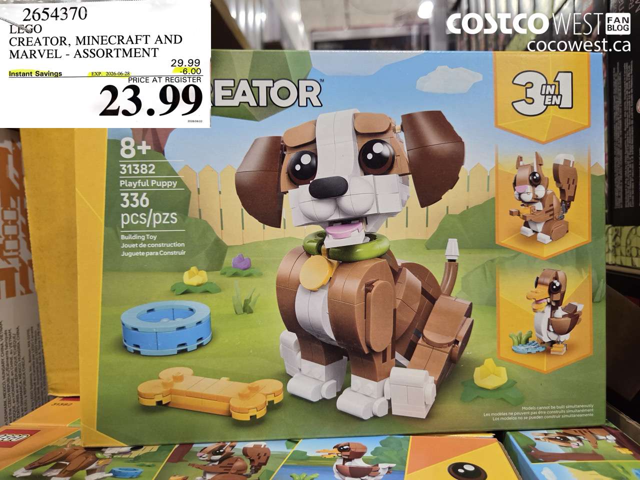 2654370 LEGO CREATOR, MINECRAFT AND MARVEL - ASSORTMENT ($6.00 INSTANT SAVINGS EXPIRES ON 2026-06-28) $23.99