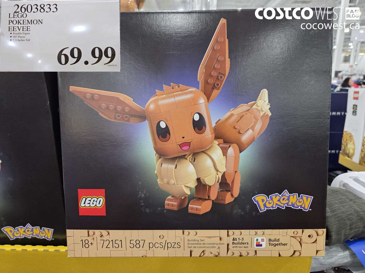 2603833 LEGO POKEMON EEVEE $69.99