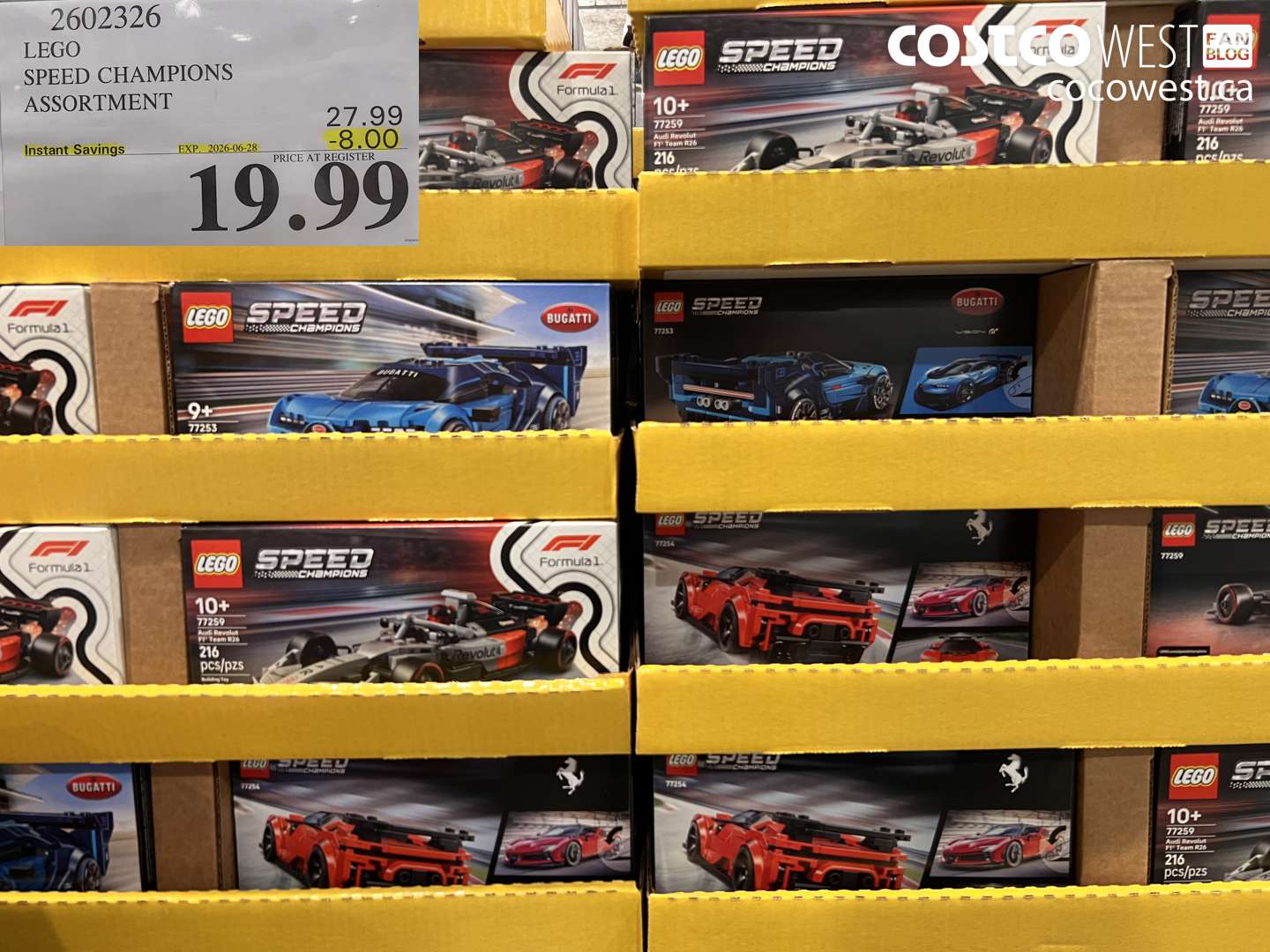 2602326 LEGO SPEED CHAMPIONS ASSORTMENT ($8.00 INSTANT SAVINGS EXPIRES ON 2026-06-28) $19.99