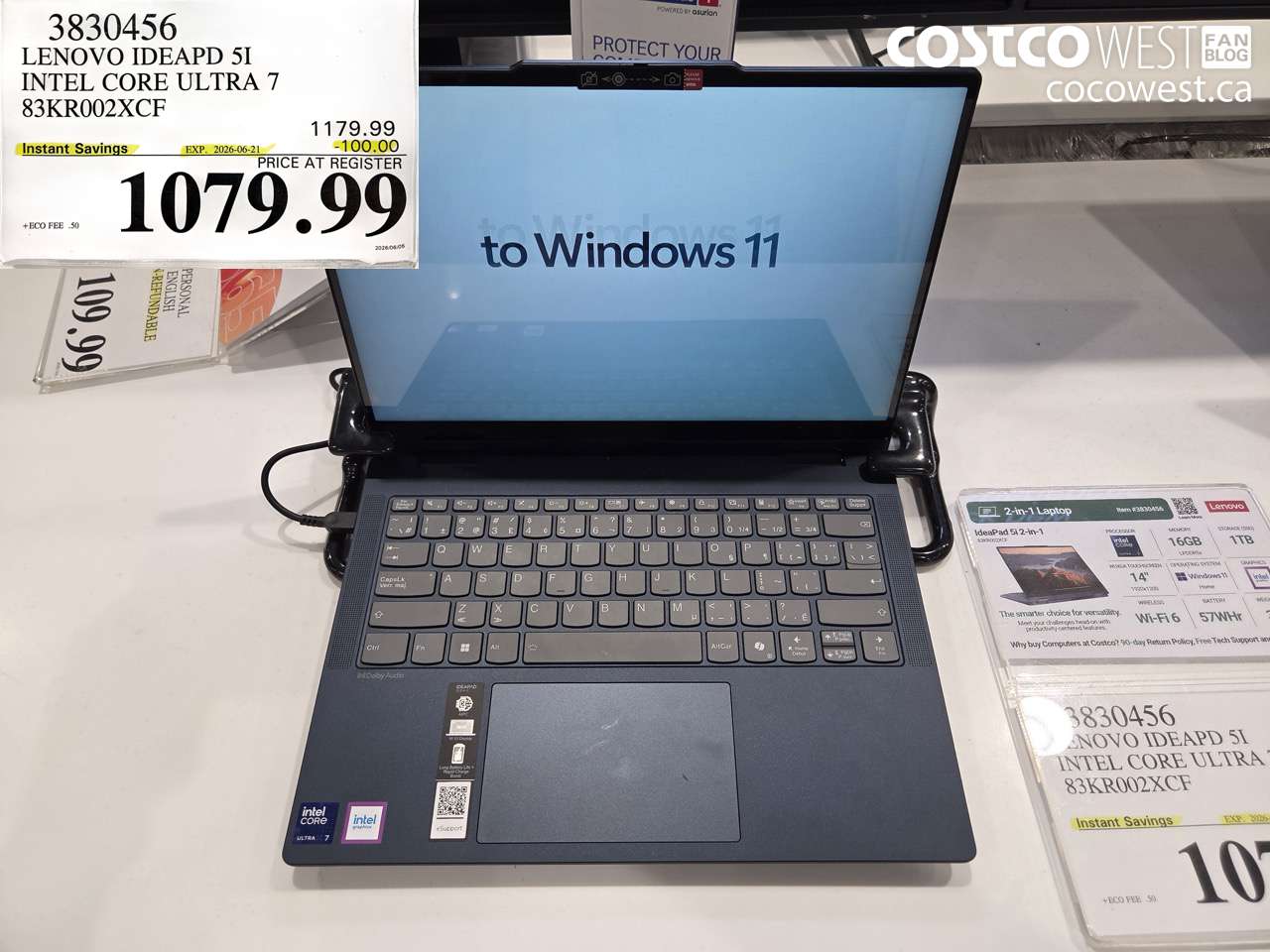 3830456 LENOVO IDEAPD 5I INTEL CORE ULTRA 7 83KR002XCF ($100.00 INSTANT SAVINGS EXPIRES ON 2026-06-21) $1079.99