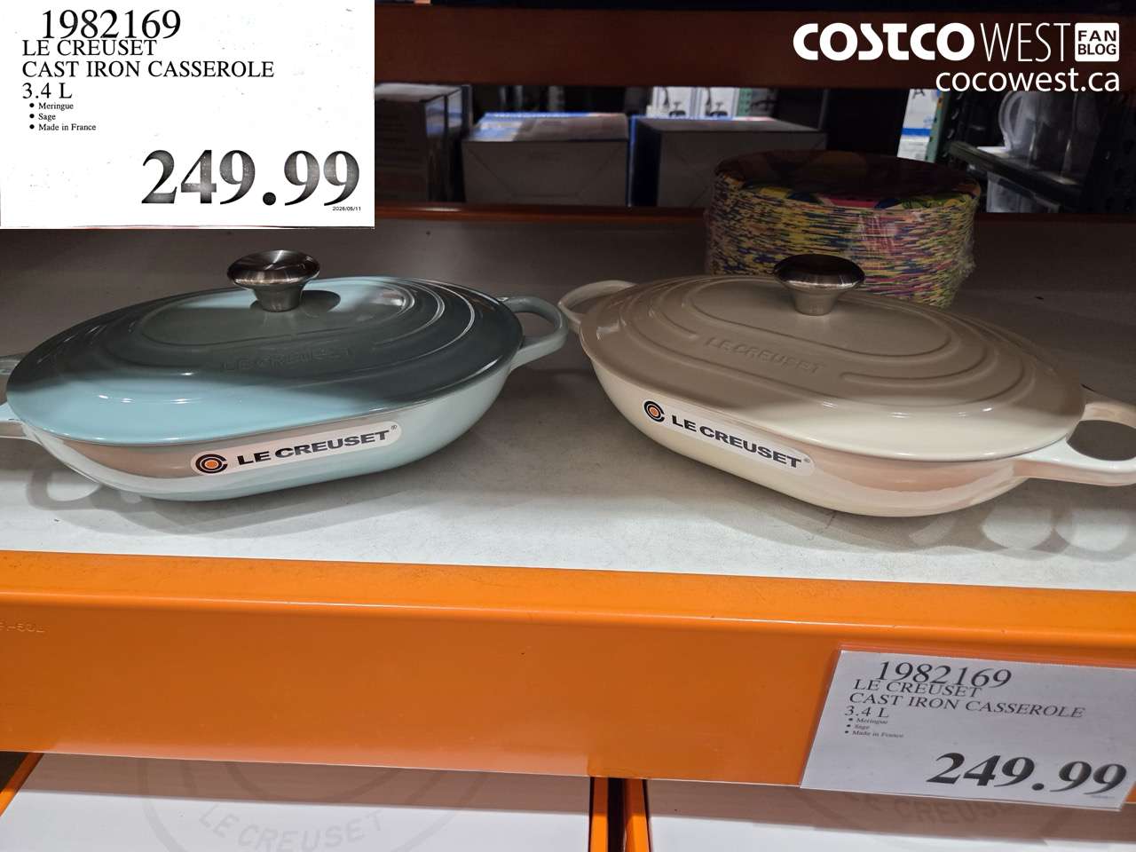 1982169 LE CREUSET CAST IRON CASSEROLE 3.4 L $249.99