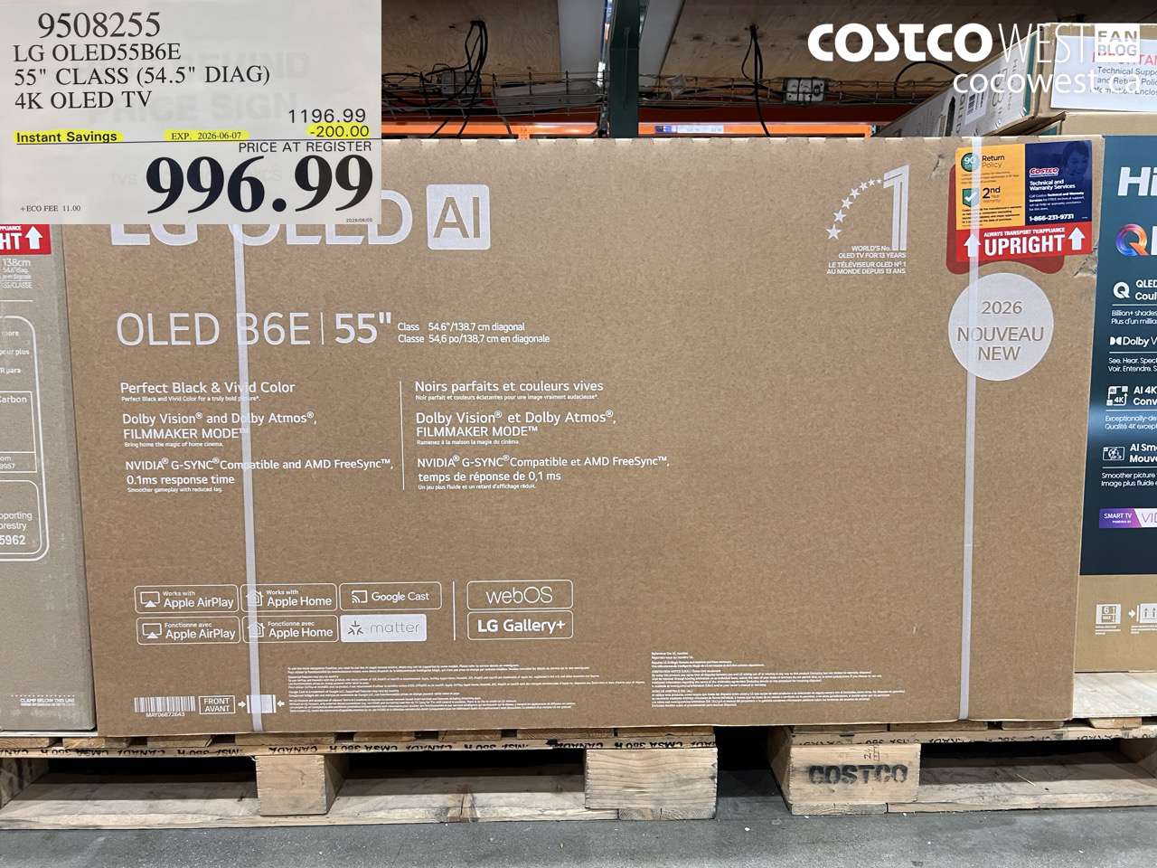 9508255 LG OLED55B6E 55