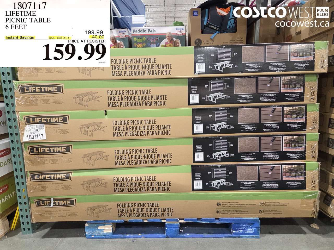 1807117 LIFETIME PICNIC TABLE 6 FEET ($40.00 INSTANT SAVINGS EXPIRES ON 2026-06-14) $159.99