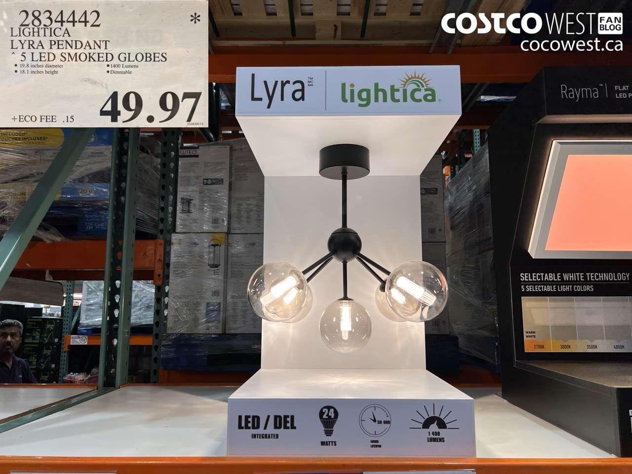 2834442 LIGHTICA LYRA PENDANT 5 LED SMOKED GLOBES $49.97