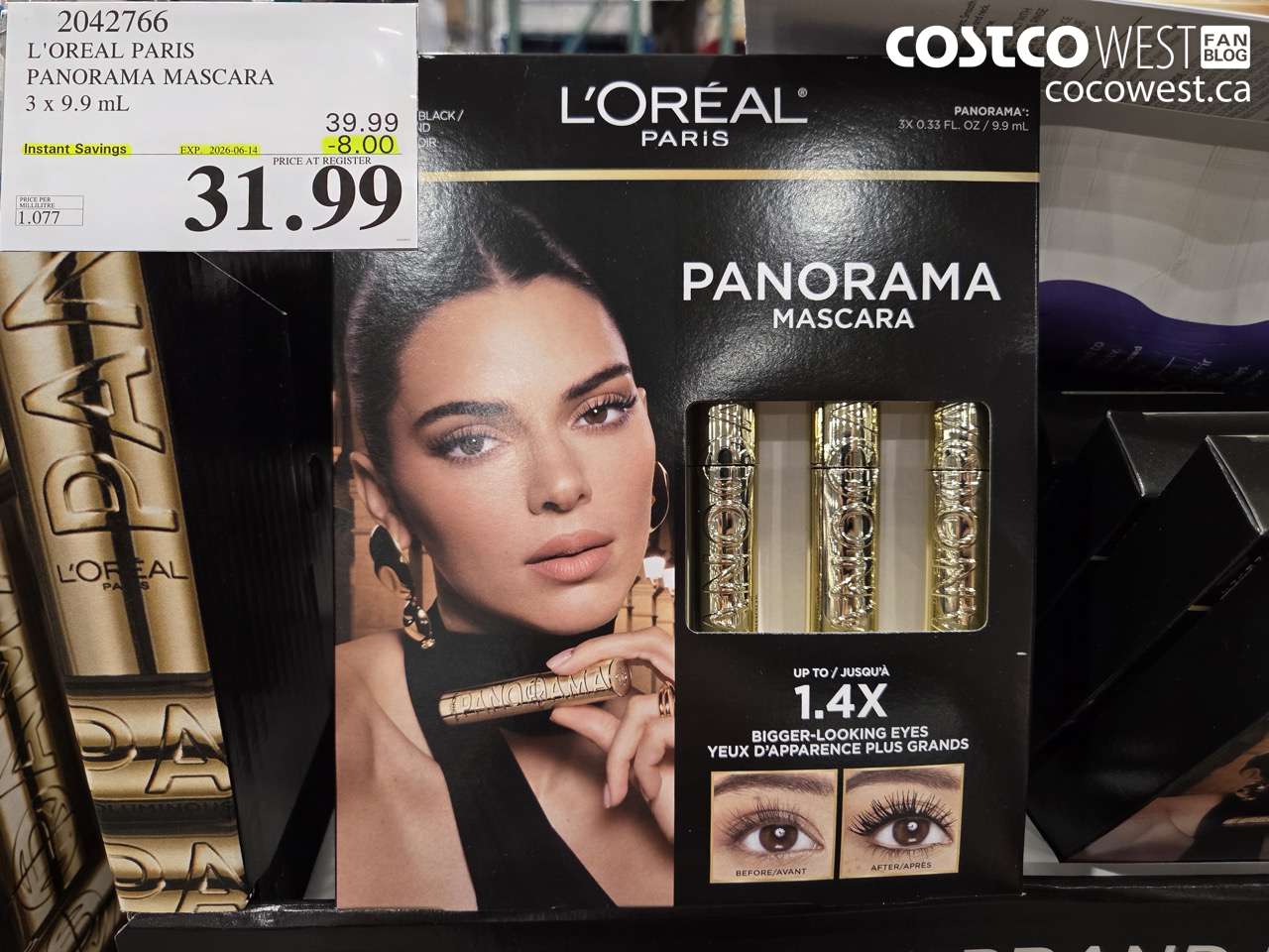 2042766 L'OREAL PARIS PANORAMA MASCARA 3 X 9.9 ML ($8.00 INSTANT SAVINGS EXPIRES ON 2026-06-14) $31.99