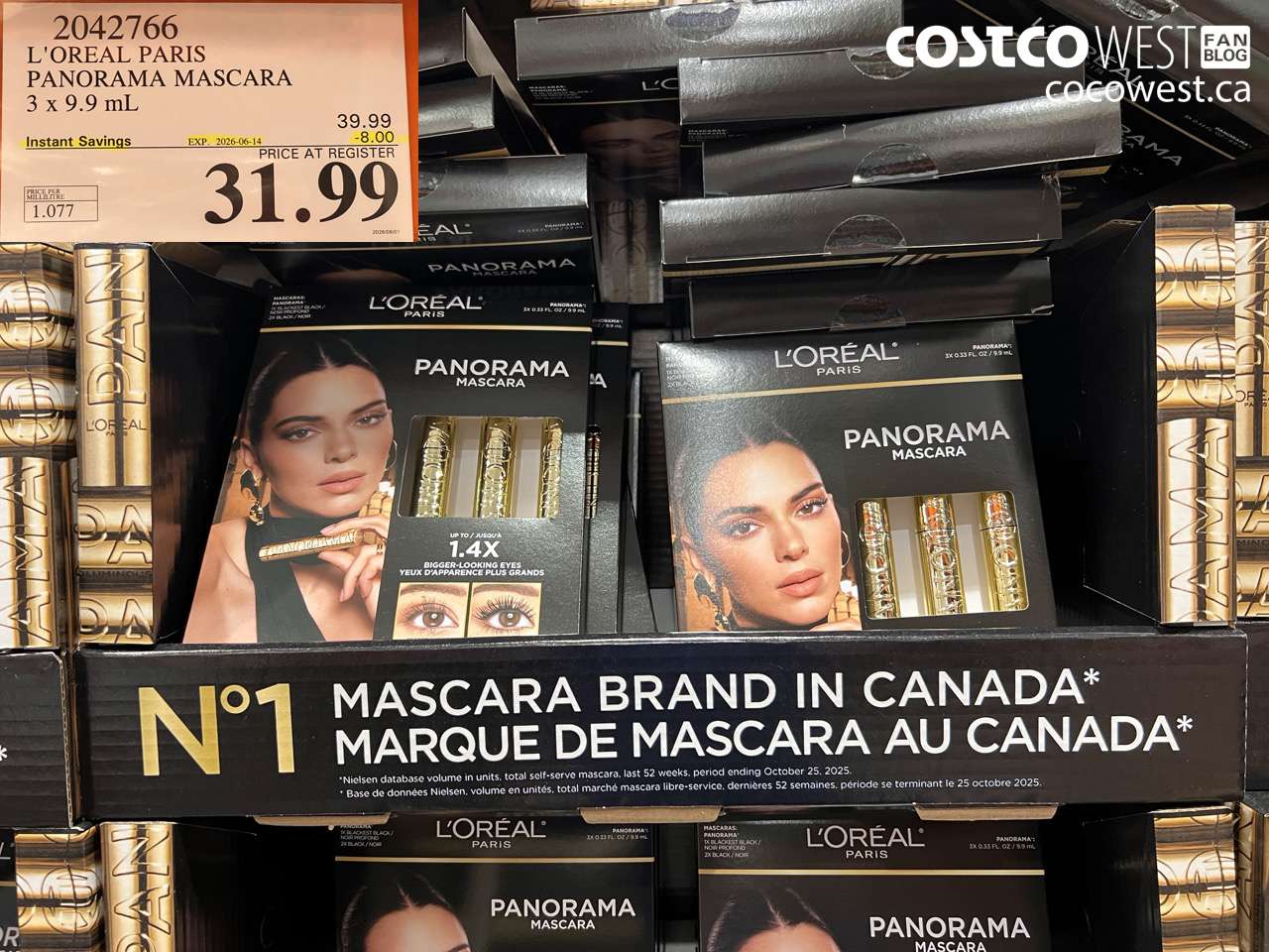 2042766 L'OREAL PARIS PANORAMA MASCARA 3 X 9.9 ML ($8.00 INSTANT SAVINGS EXPIRES ON 2026-06-14) $31.99