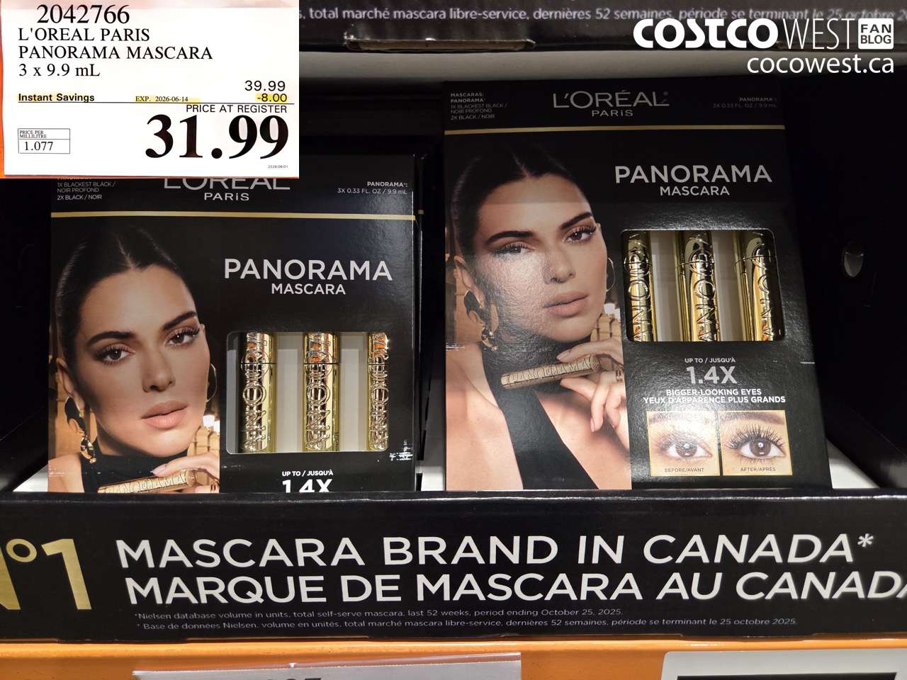 2042766 L'OREAL PARIS PANORAMA MASCARA 3 X 9.9 ML ($8.00 INSTANT SAVINGS EXPIRES ON 2026-06-14) $31.99