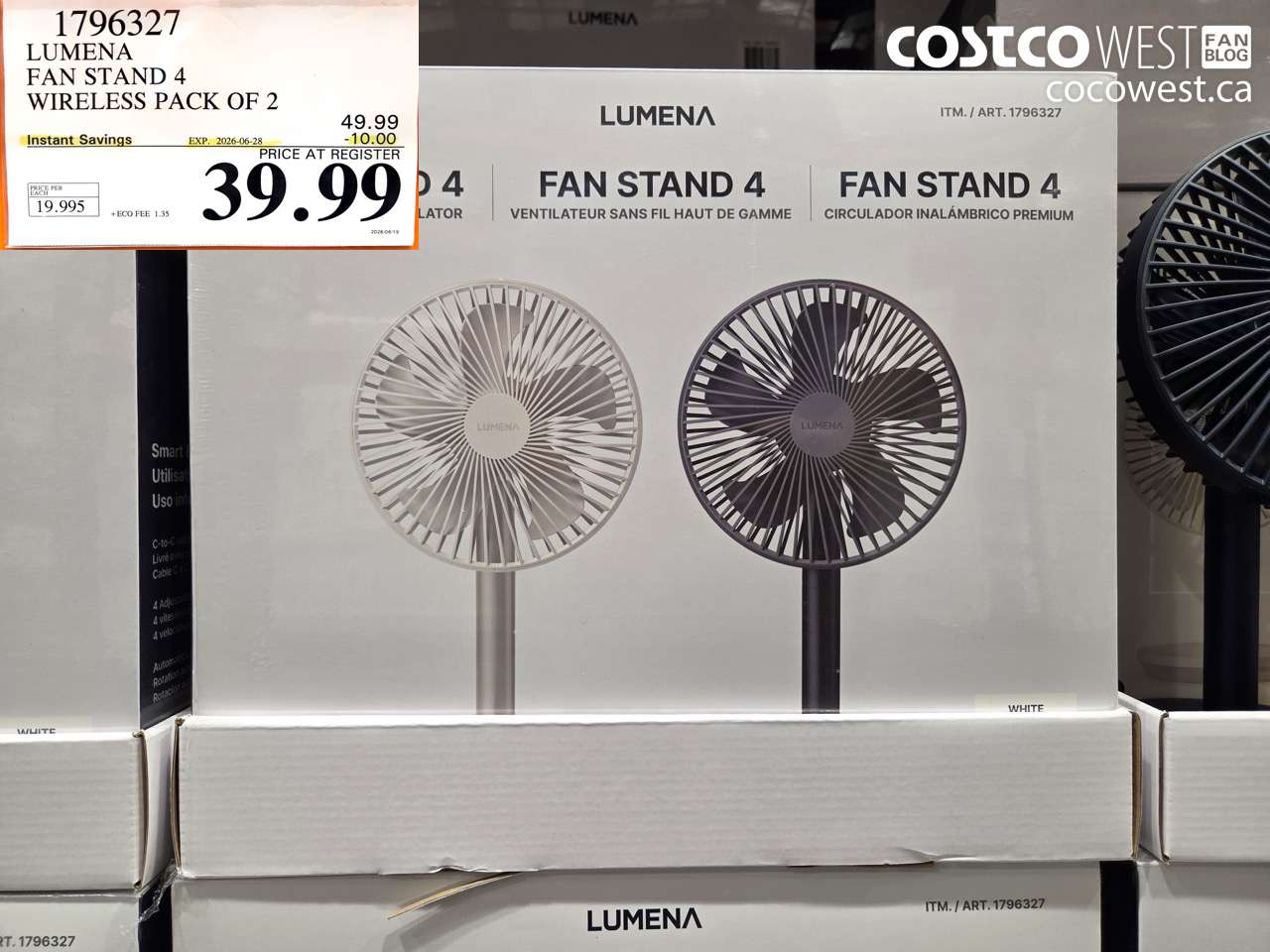 1796327 LUMENA FAN STAND 4 WIRELESS PACK OF 2 ($10.00 INSTANT SAVINGS EXPIRES ON 2026-06-28) $39.99