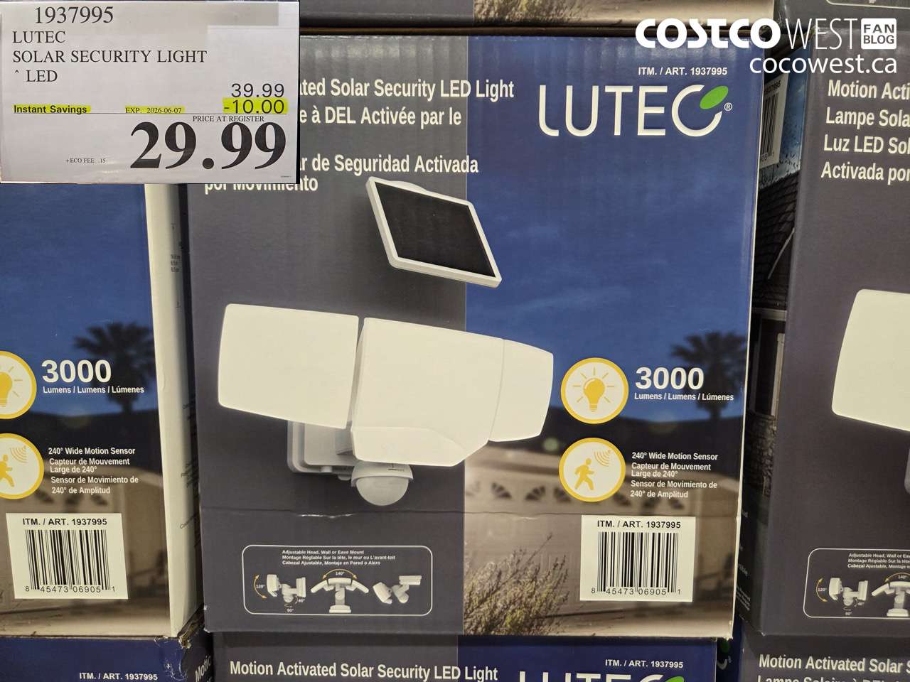 1937995 LUTEC SOLAR SECURITY LIGHT LED ($10.00 INSTANT SAVINGS EXPIRES ON 2026-06-07) $29.99