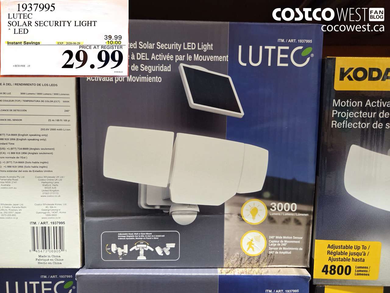 1937995 LUTEC SOLAR SECURITY LIGHT LED ($10.00 INSTANT SAVINGS EXPIRES ON 2026-06-29) $29.99