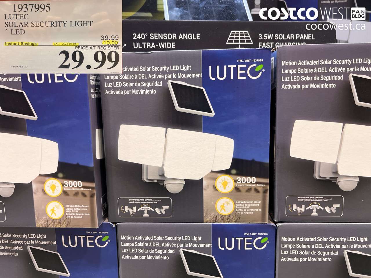 1937995 LUTEC SOLAR SECURITY LIGHT LED ($10.00 INSTANT SAVINGS EXPIRES ON 2026-07-05) $29.99