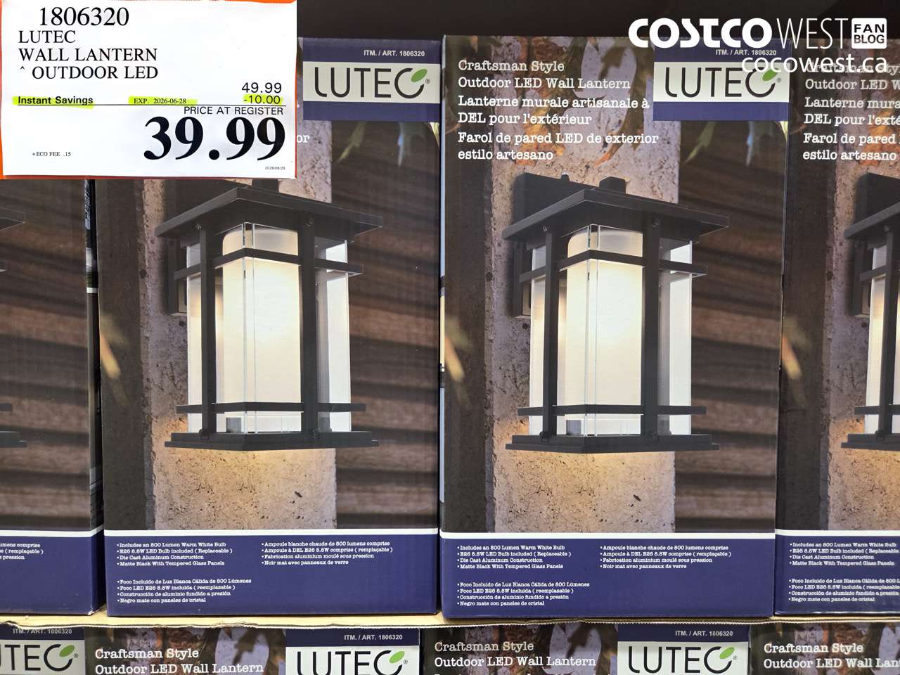 1806320 LUTEC WALL LANTERN OUTDOOR LED ($10.00 INSTANT SAVINGS EXPIRES ON 2026-06-28) $39.99